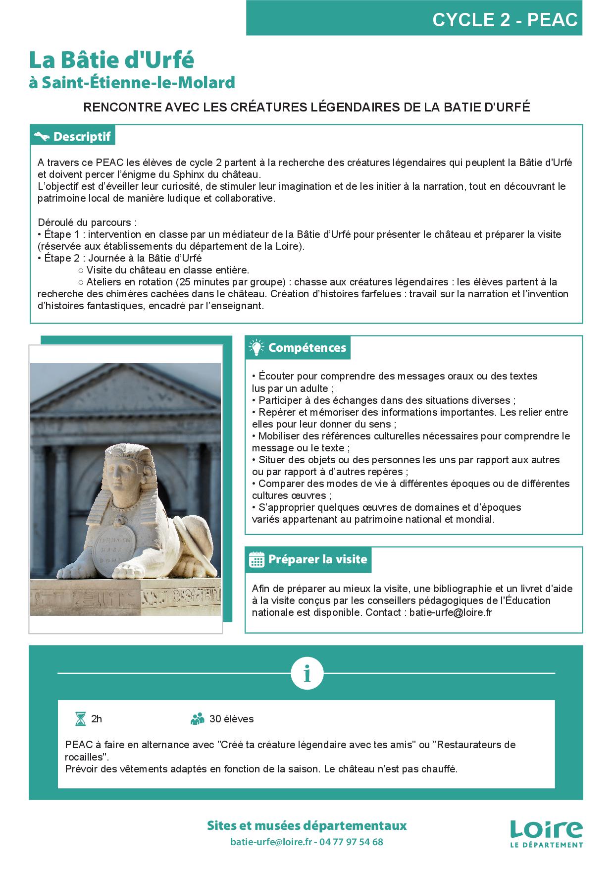 C2 - FICHE PEAC - RENCONTRE AVEC LES CREATURES IMAGINAIRES